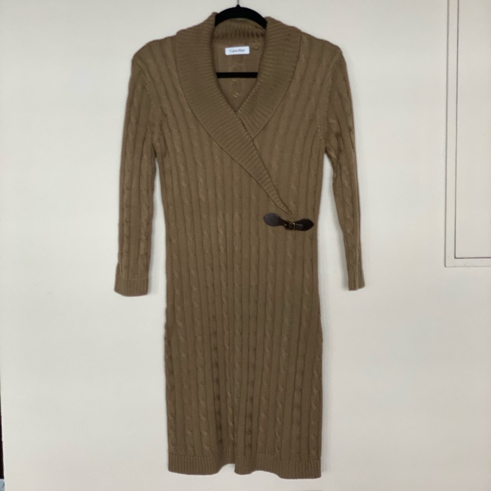 Women’s Calvin Klein Sweater Dress.  Taupe color. Size Medium.  EUC